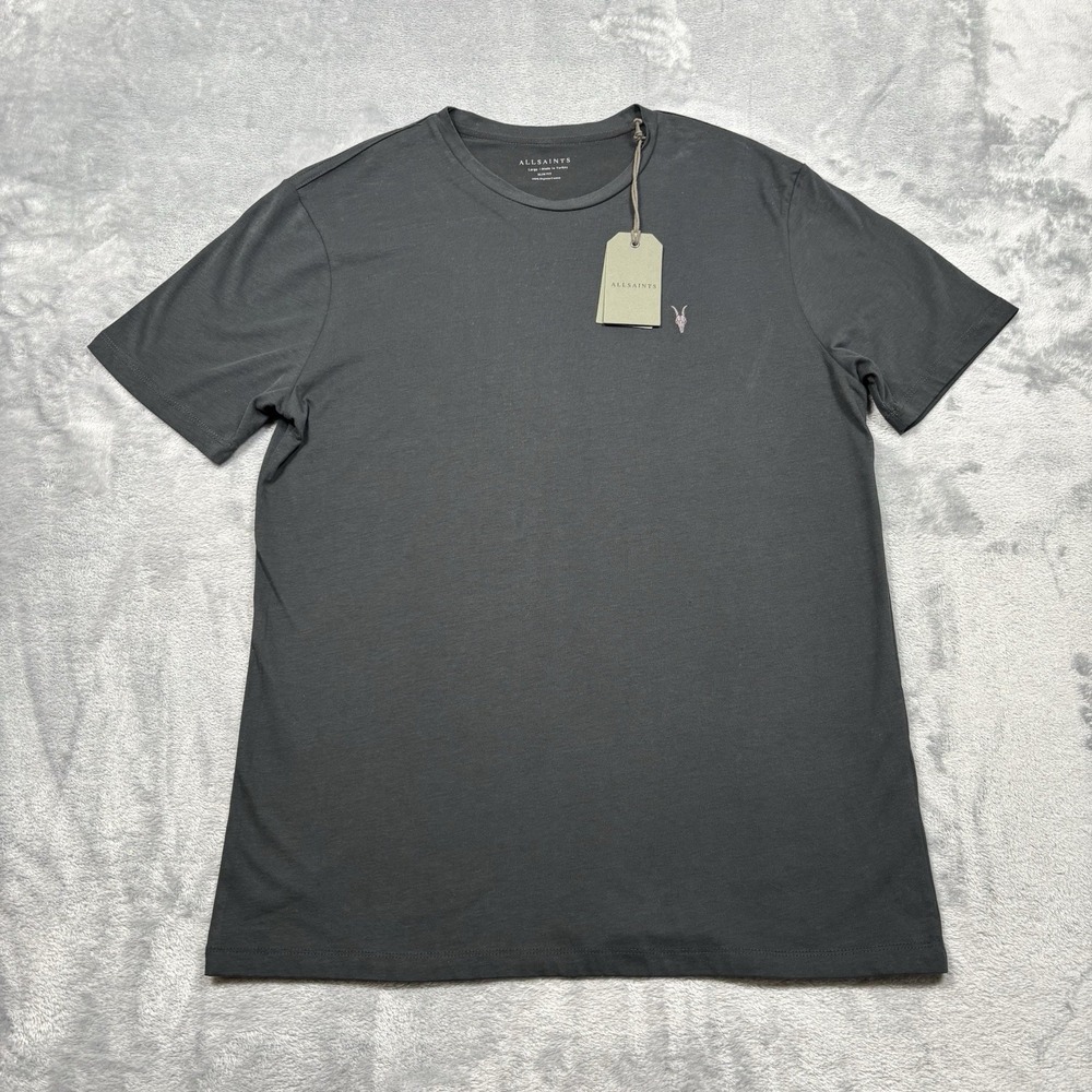 AllSaints Brace SS Crew Black Ram Skull Logo T-Shirt Men Large Turkey NWT